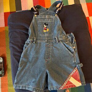 Mickey Mouse short denim overalls Vintage-- Size M